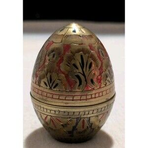 Collectible Bronze Egg Decorated, Opens. Place For Ring Inside 2.5”